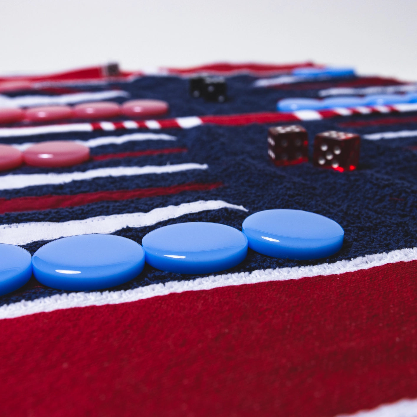 Navy Outdoor/Travel Towelling Backgammon Set