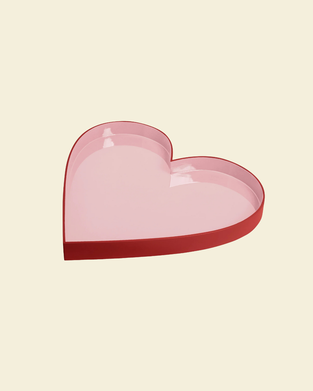 Heart Lacquer Tray Pink