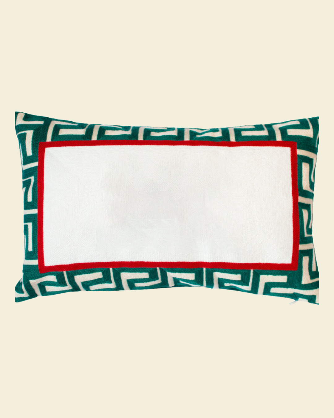 Personalised Embroidered Cushion Green