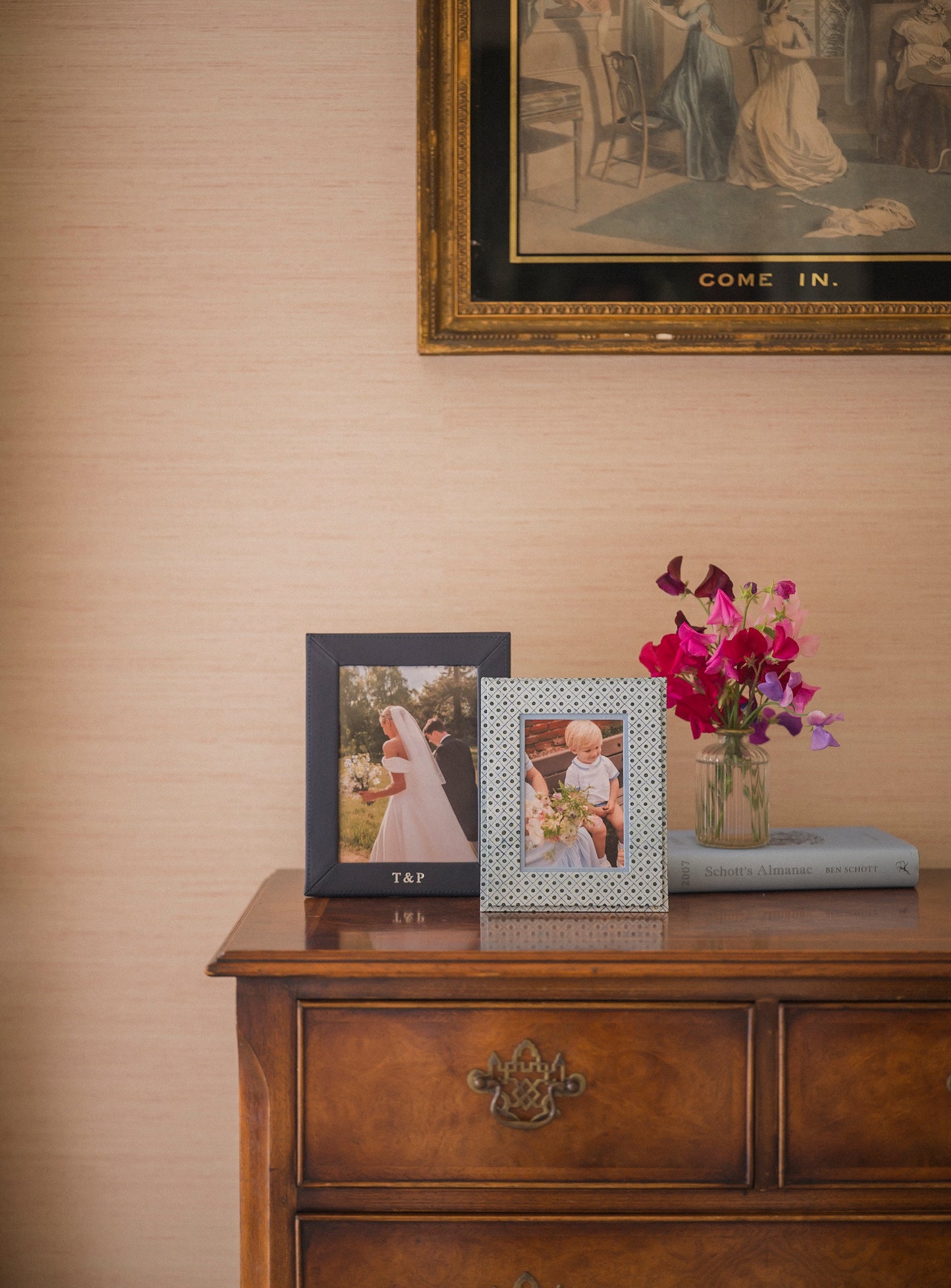 Navy Leather Photo Frame