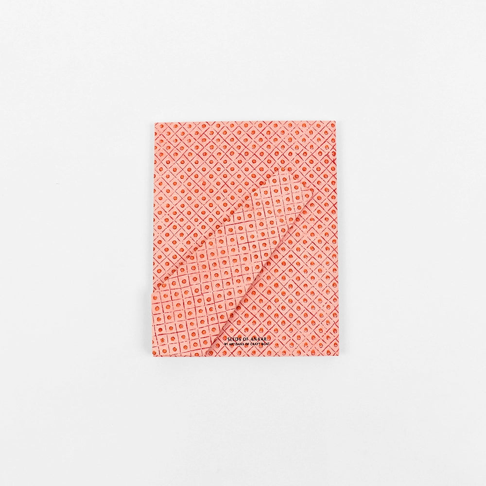 Block Printed Table Top Picture Frame - Dot & Grid Red