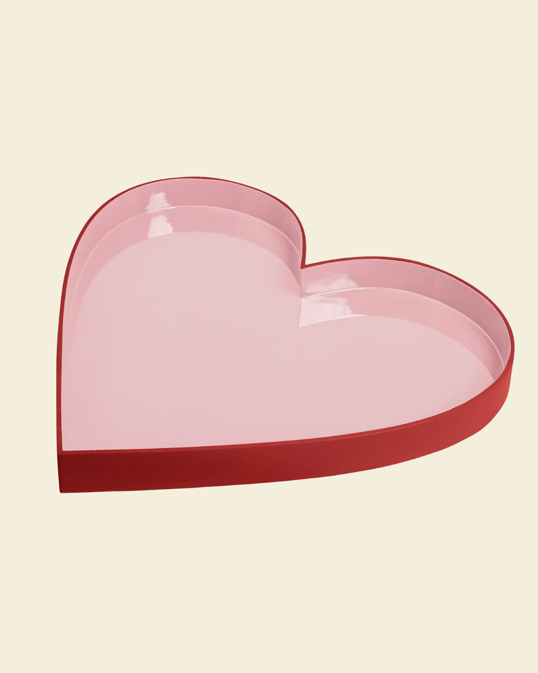 Heart Lacquer Tray Pink