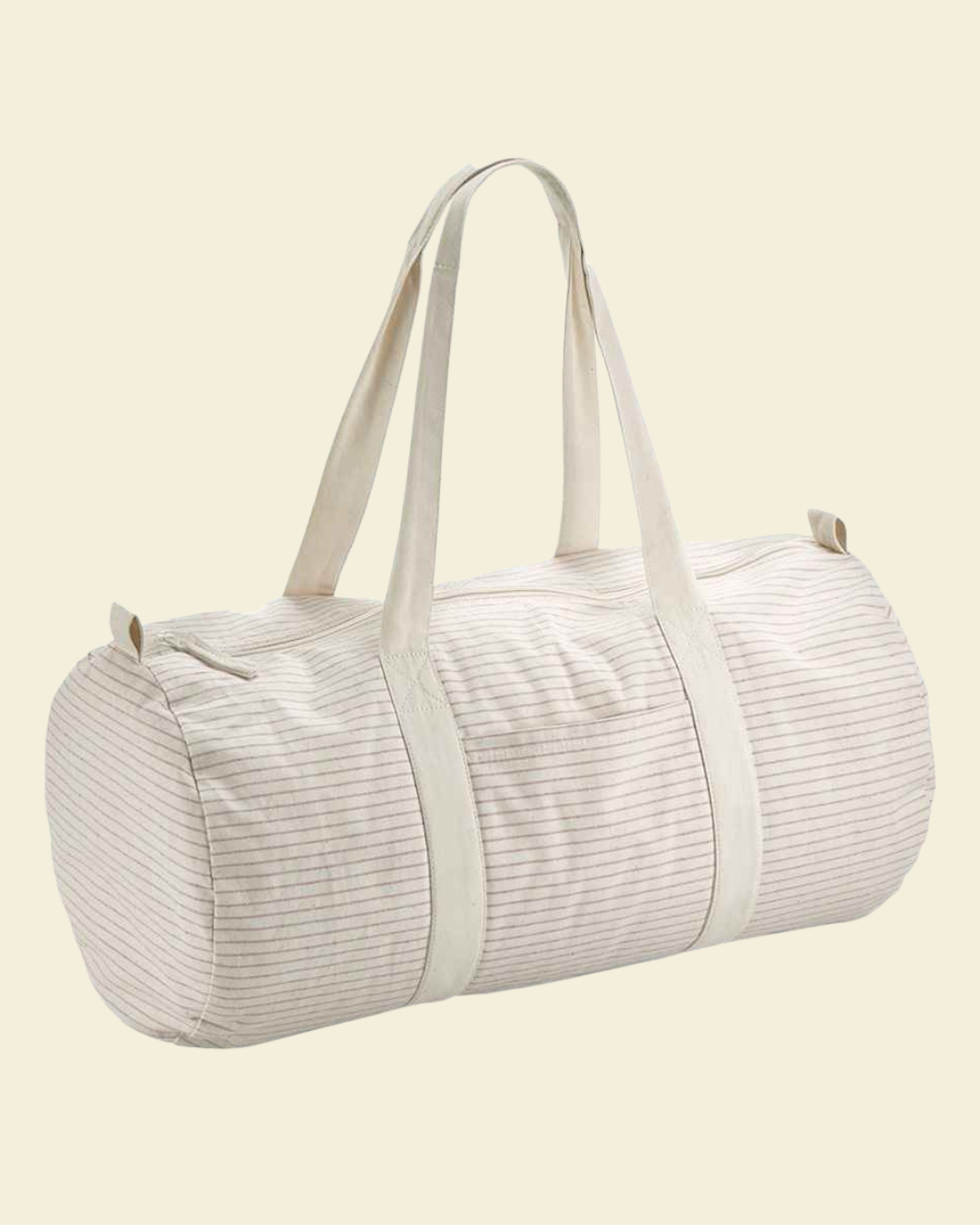 Pink Thin Striped Barrel Bag