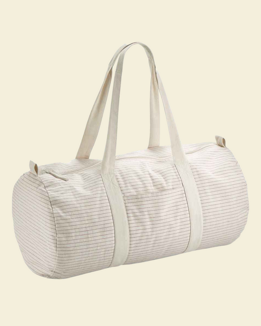 Pink Thin Striped Barrel Bag