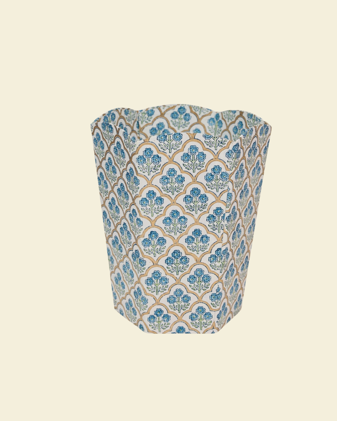Blue Block Print Bin
