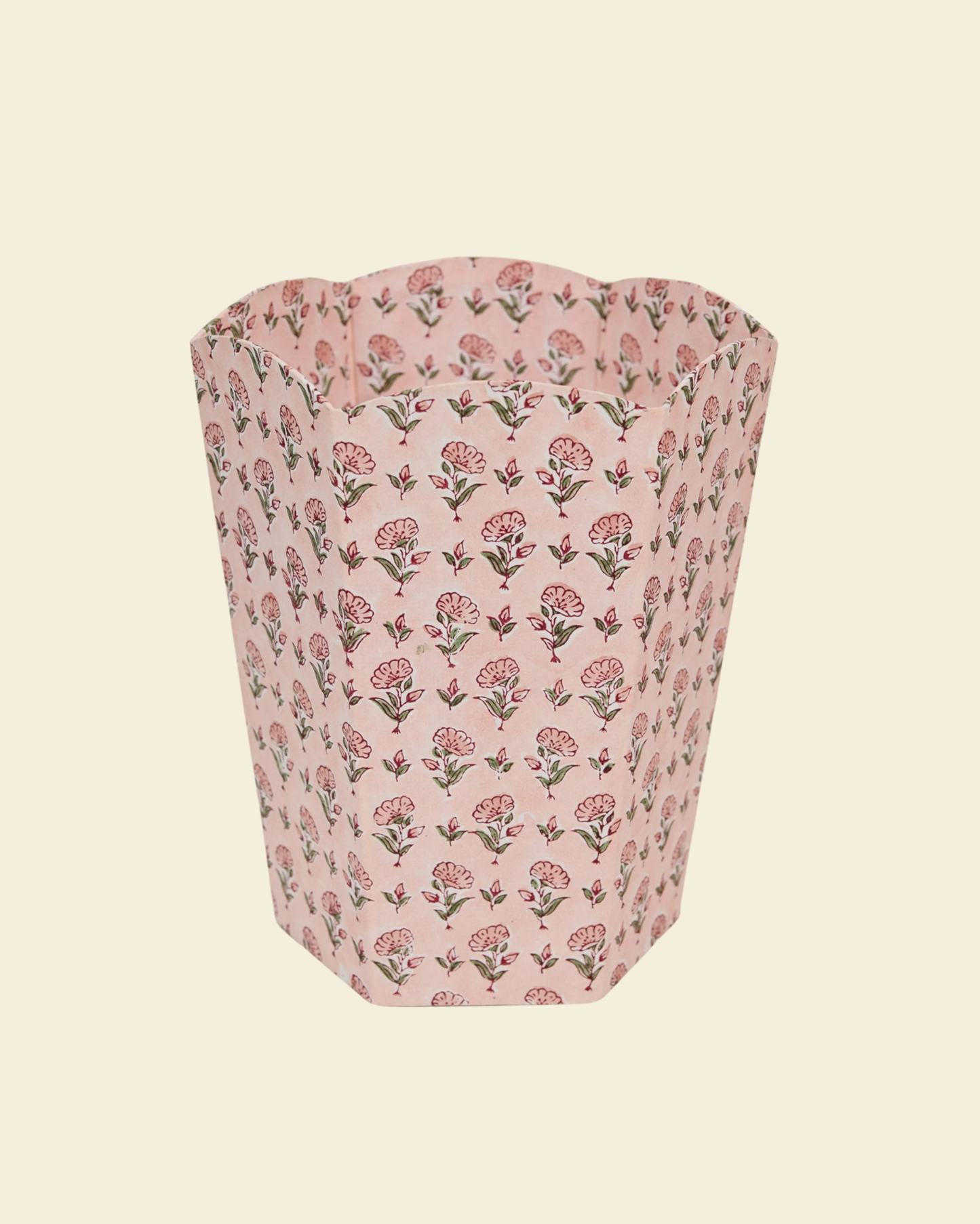 Pink Block Print Bin