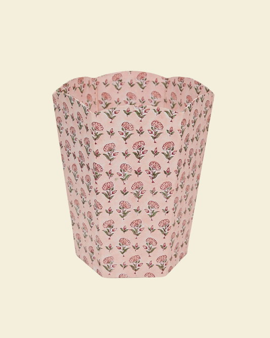 Pink Block Print Bin