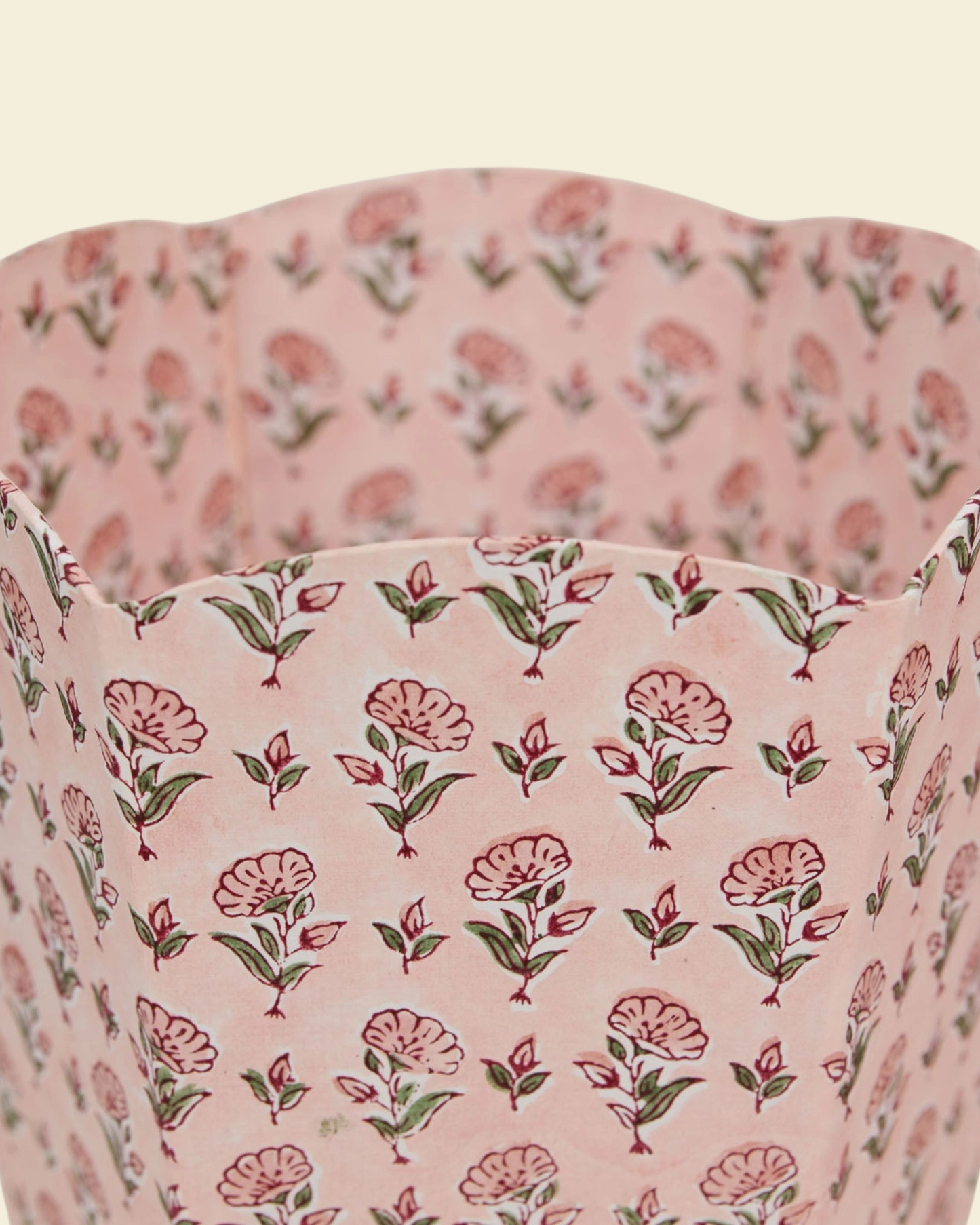 Pink Block Print Bin