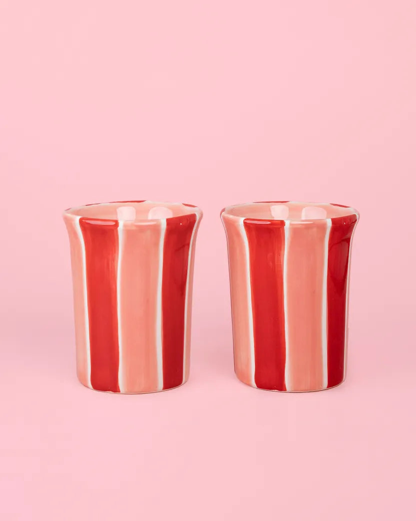 Pink & Red Ceramic Cup