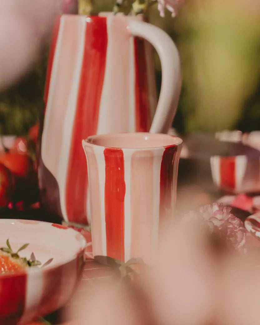 Pink & Red Ceramic Cup