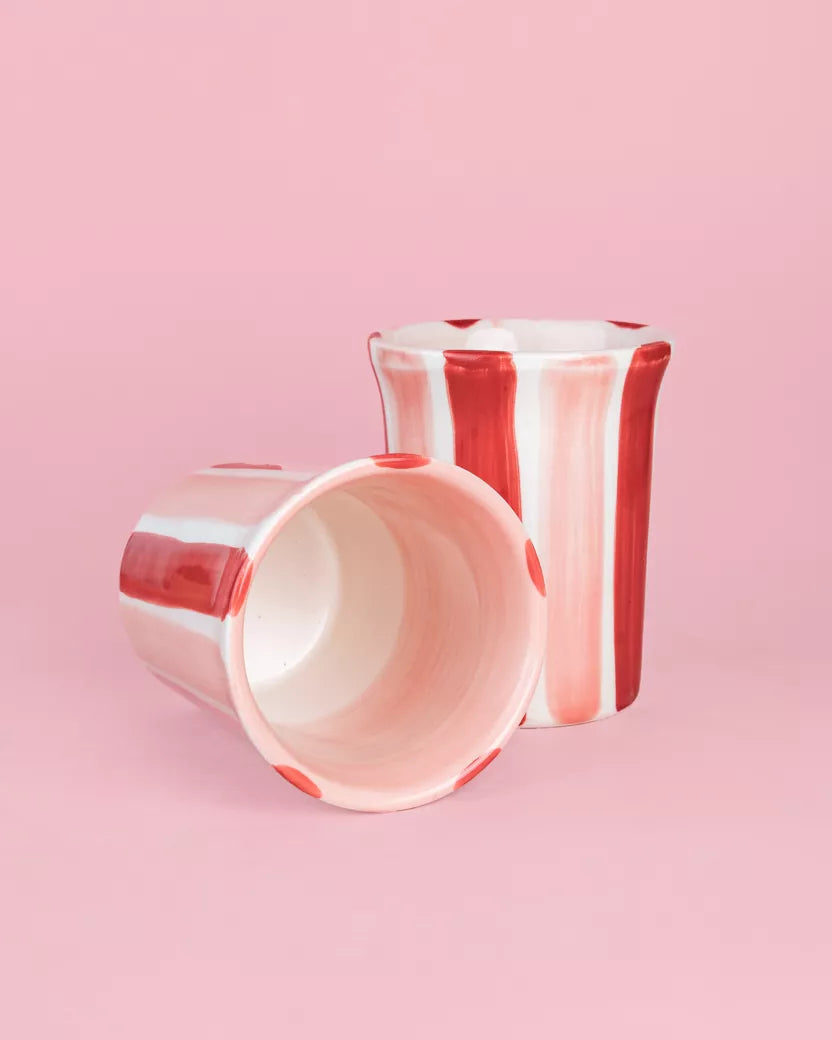 Pink & Red Ceramic Cup