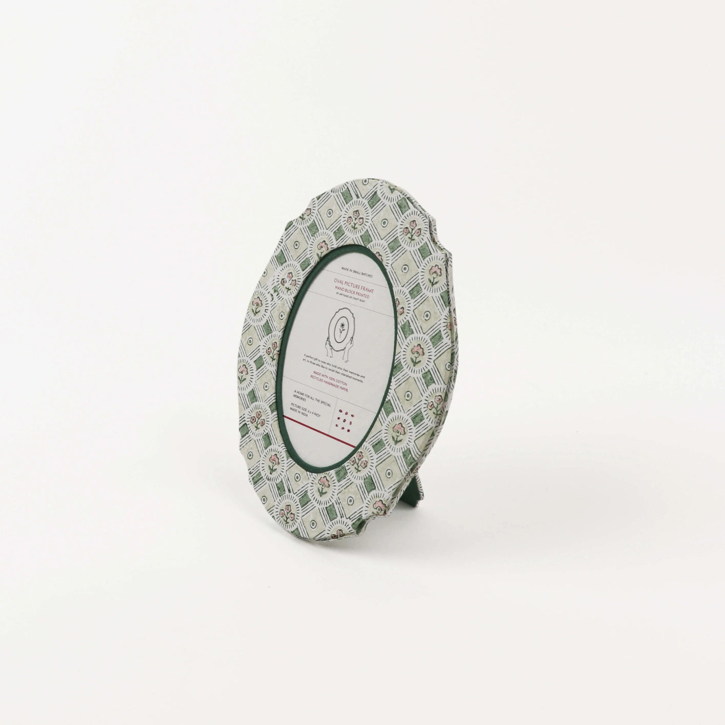 Oval Table Top Picture Frame - Spring Bloom Green