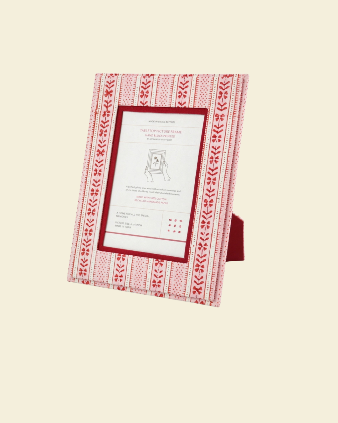 Floral Stripe Table Top Picture Frame