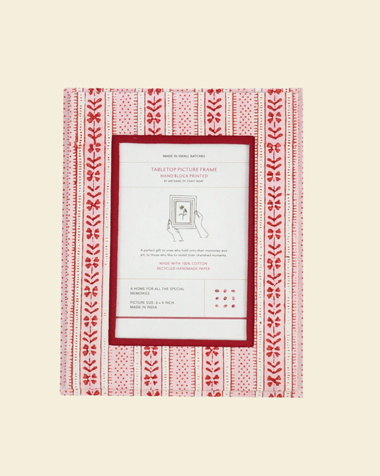 Floral Stripe Table Top Picture Frame