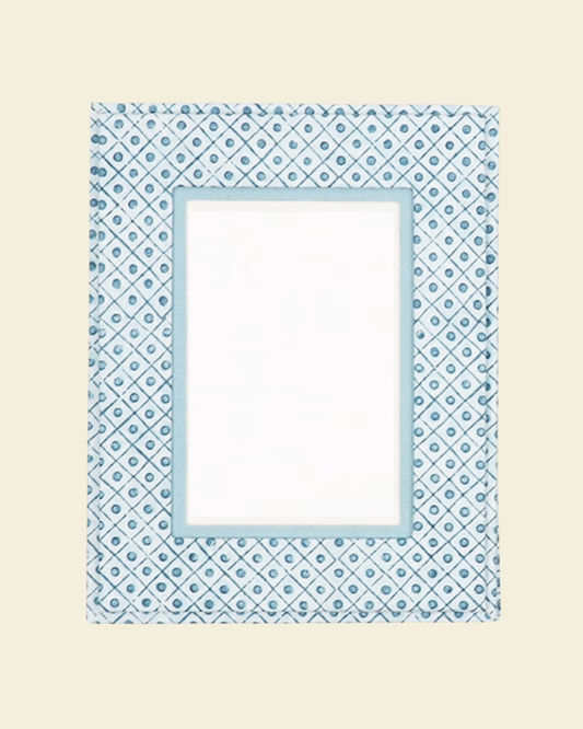 Blue Dot and Grid Table Top Picture Frame
