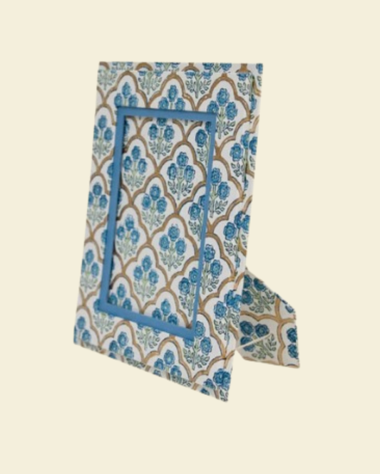 Blue Block Print Photo Frame 7x5