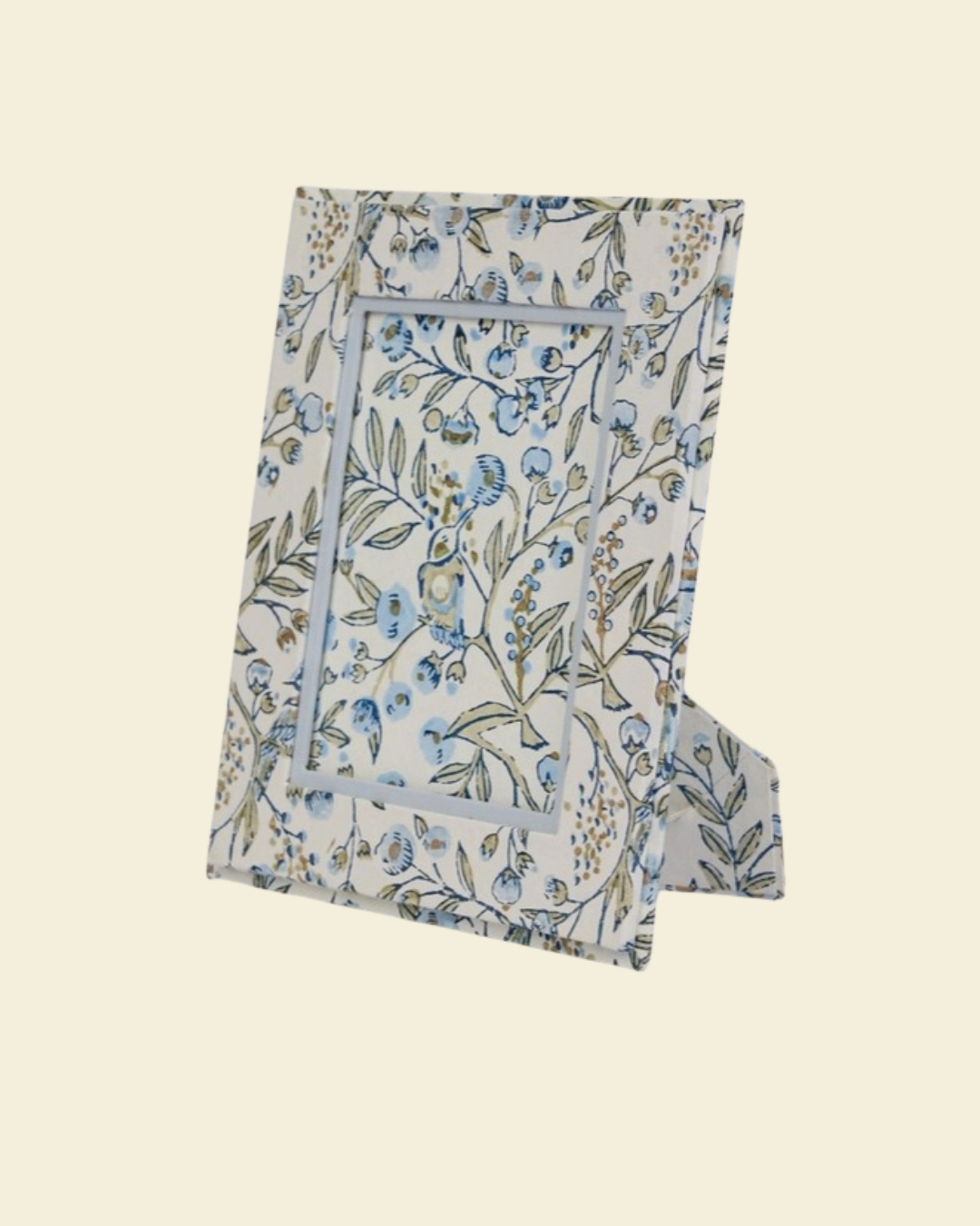 Blue Birdsong Block Printed Frame 7x5