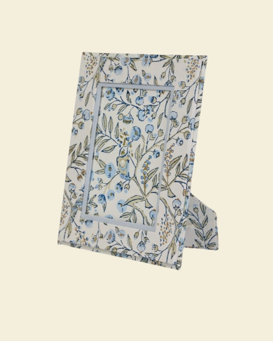 Blue Birdsong Block Printed Frame 7x5