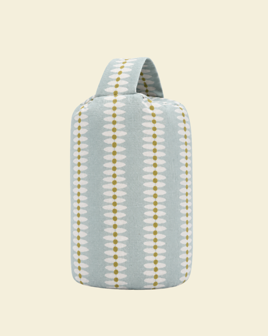 Pale Blue Geometric Stripe Fabric Doorstop