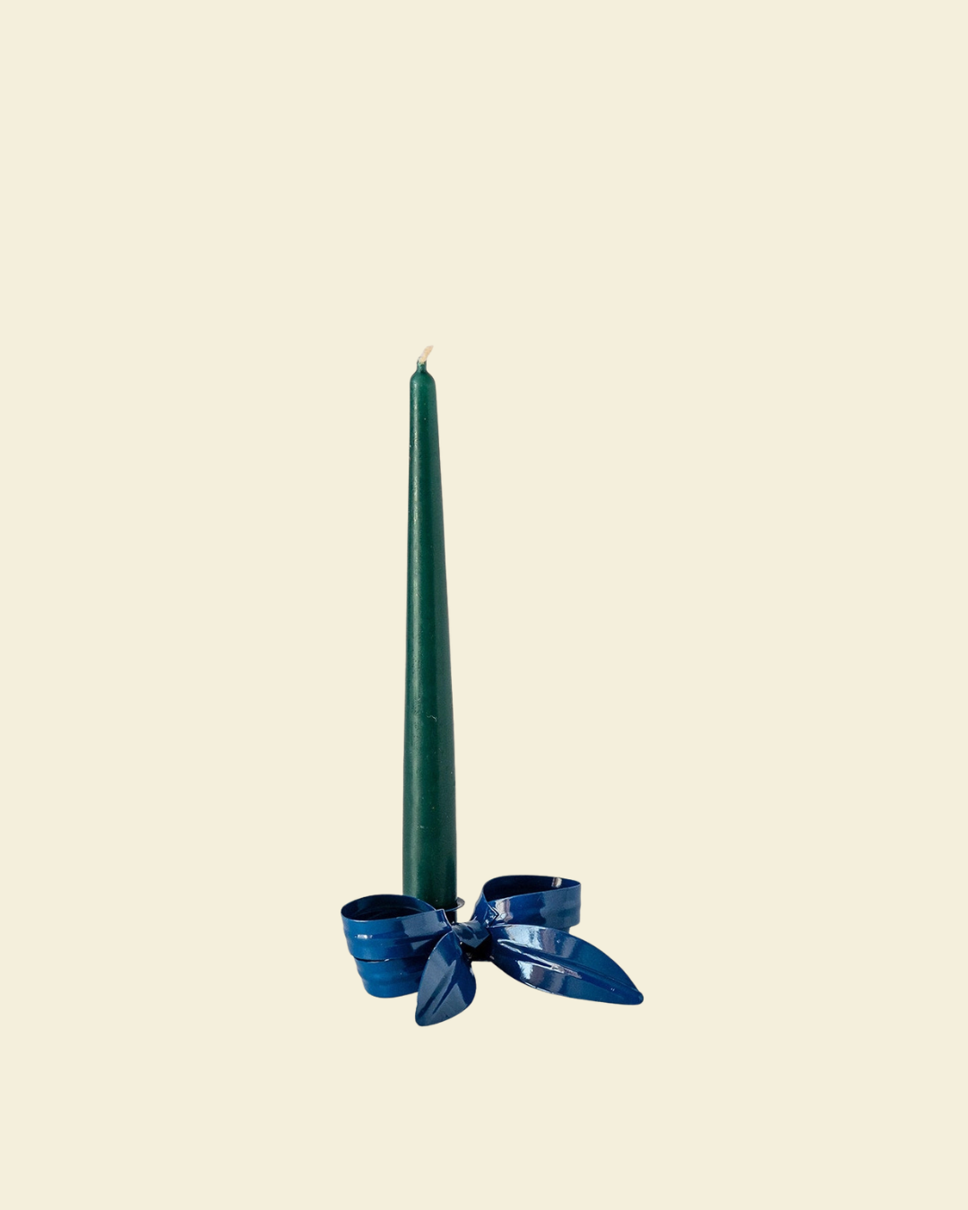 Bow Candlestick Holder Cobalt Blue