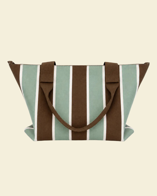 Green & Brown Striped Everyday Bag
