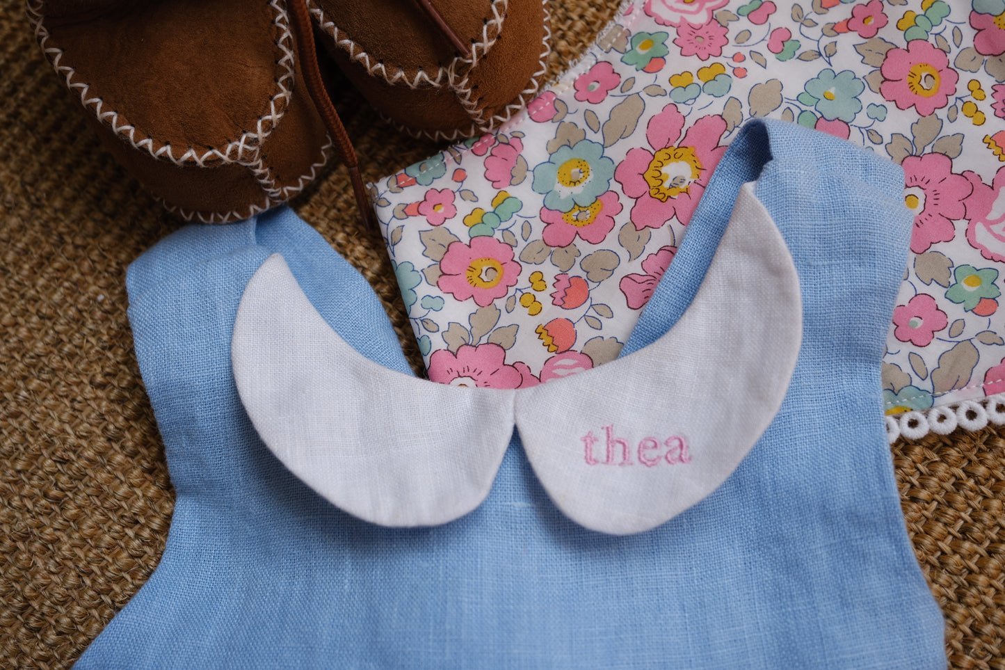 Linen Romper Baby Blue
