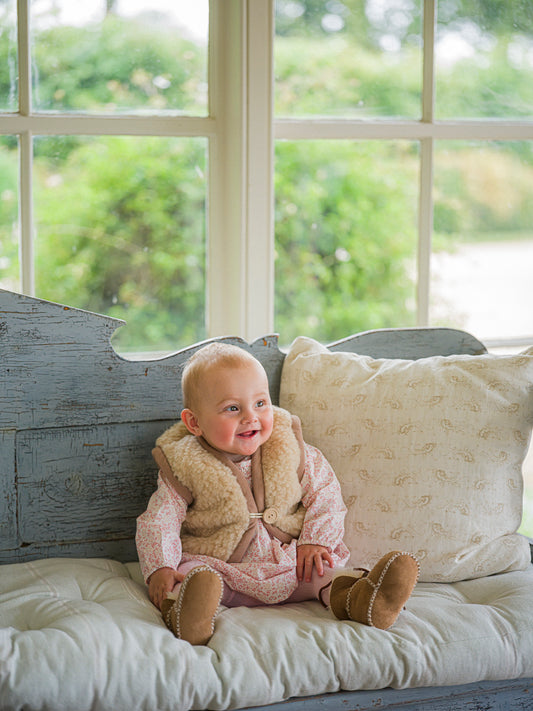 Mini Sheepskin Booties Beige