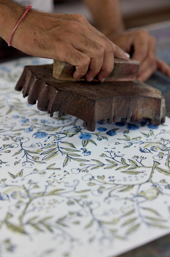 Blue Birdsong Block Printed Frame 7x5