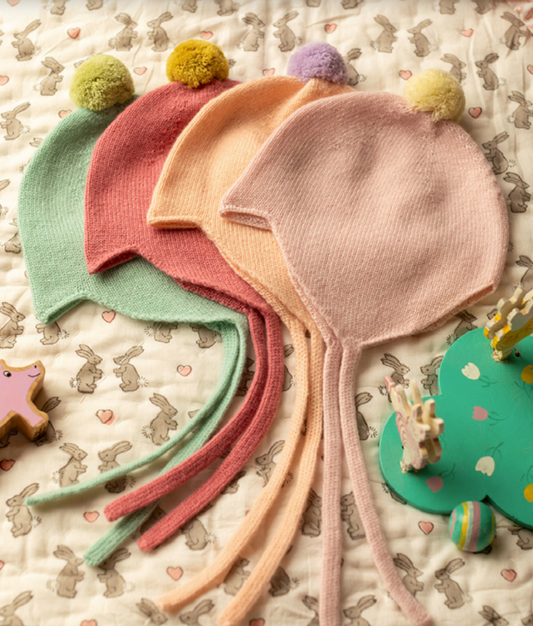 PRE-ORDER Cashmere Bonnet Marshmallow & Lemon by Rosie Sugden