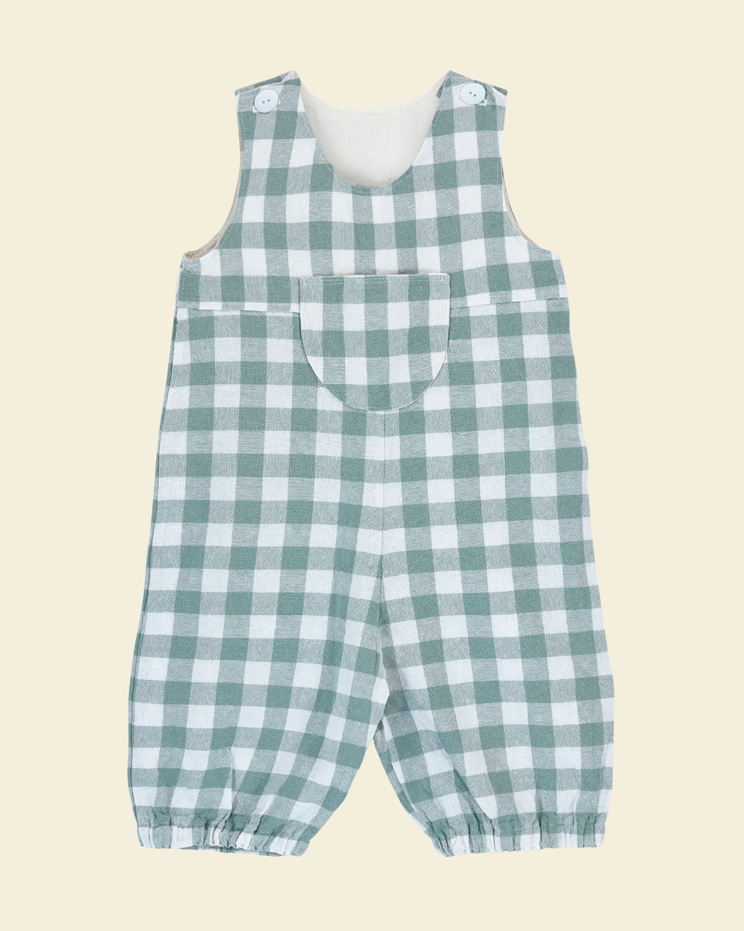 Gingham Dungarees Sea Green