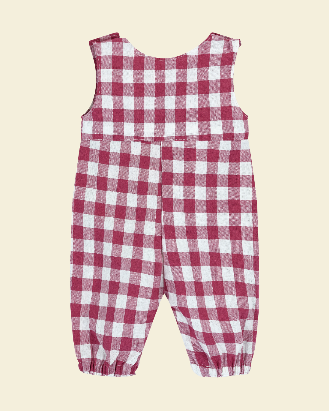 Gingham Dungarees Raspberry