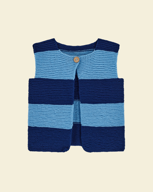Striped Navy Knitted Vest