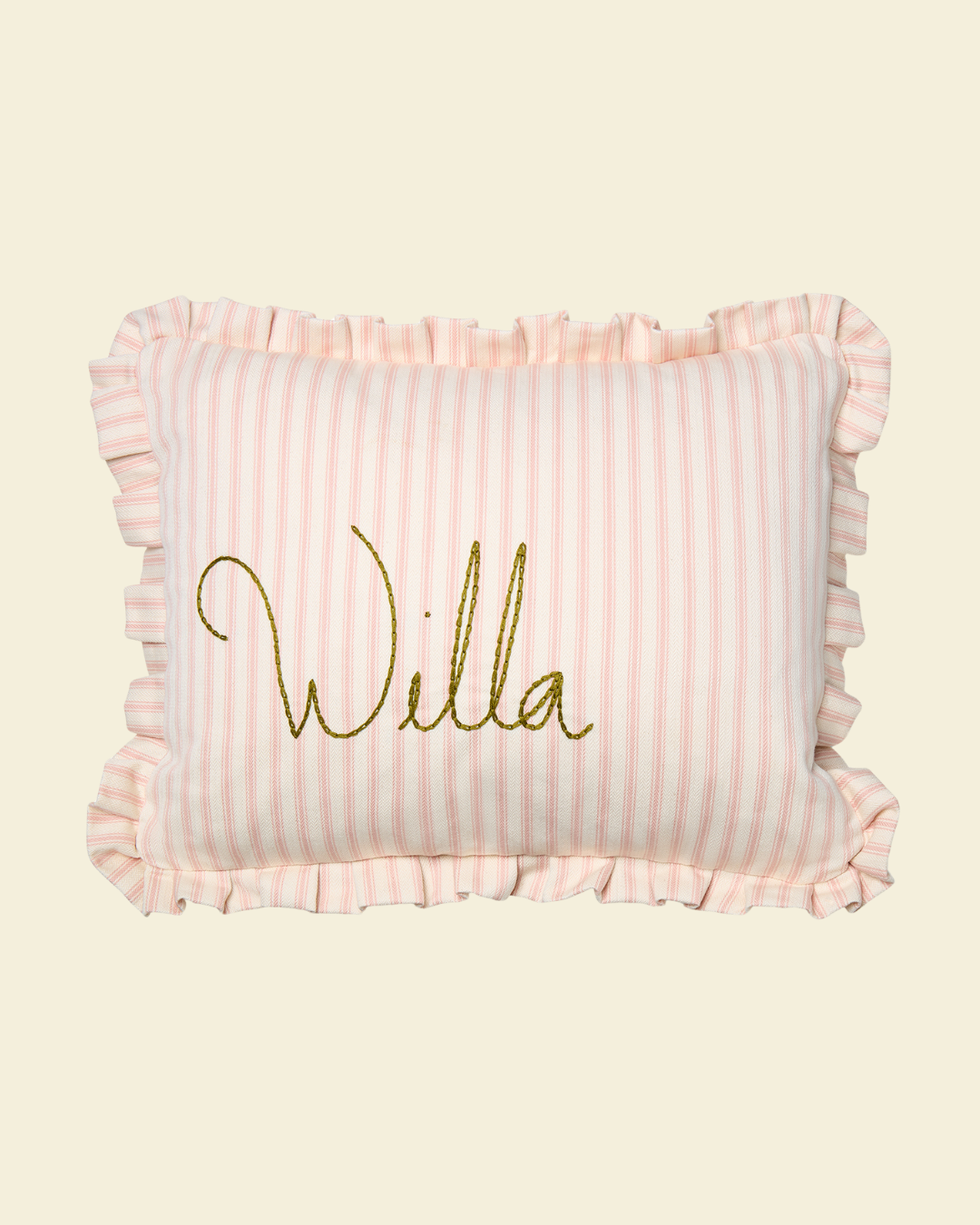 Personalised Striped Pillow Pink