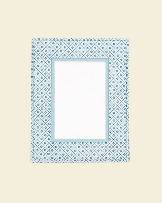Blue Dot and Grid Table Top Picture Frame