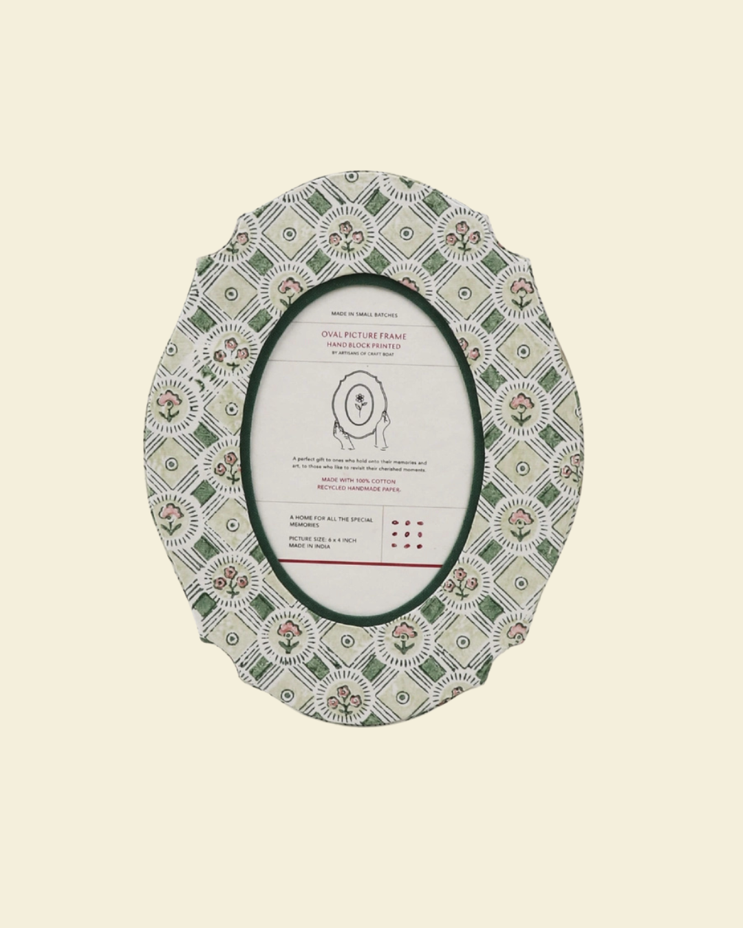 Oval Table Top Picture Frame - Spring Bloom Green