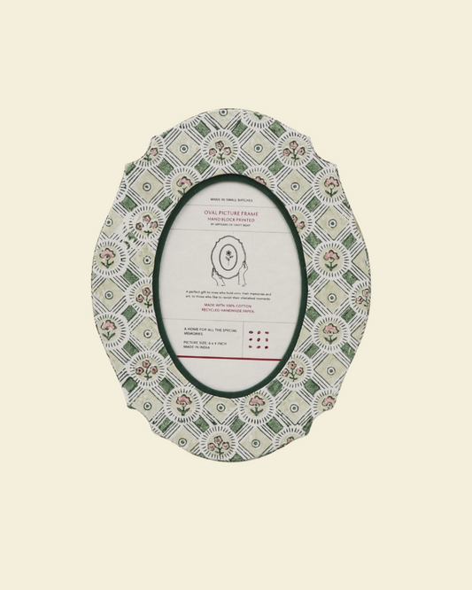 Oval Table Top Picture Frame - Spring Bloom Green