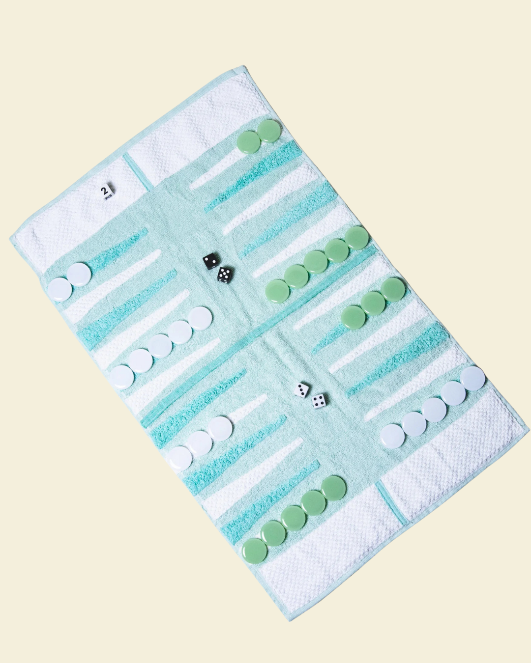 Seafoam Outdoor/Travel Towelling Backgammon Set