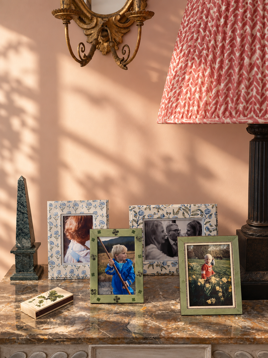 Blue Birdsong Block Printed Frame 7x5