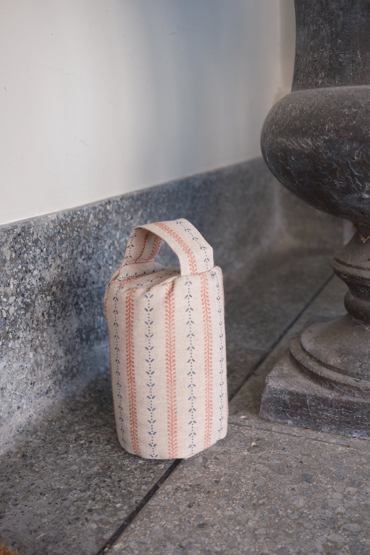 Pink & Blue Vintage Stripe Fabric Doorstop